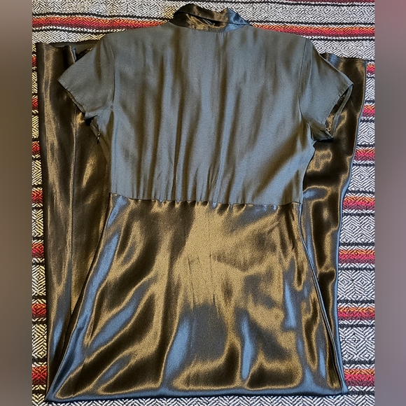 90's Does 40's Harlow Hollywood Glamorous Satin Look Maxi Dress Size 10 - Picture 12 of 16